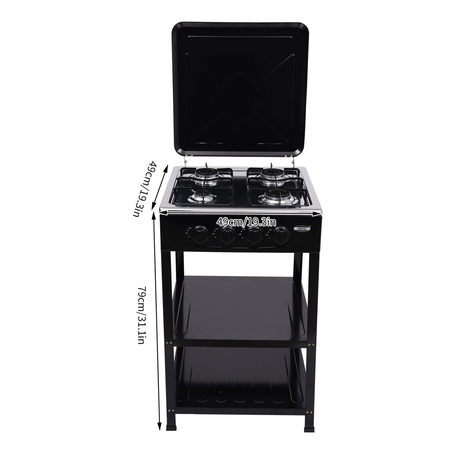 4/5 Burners Independent Control Natural Gas Stove Removable Propane Gas Stove with Cover for Outdoor Camping RV Travel FREE Shipping