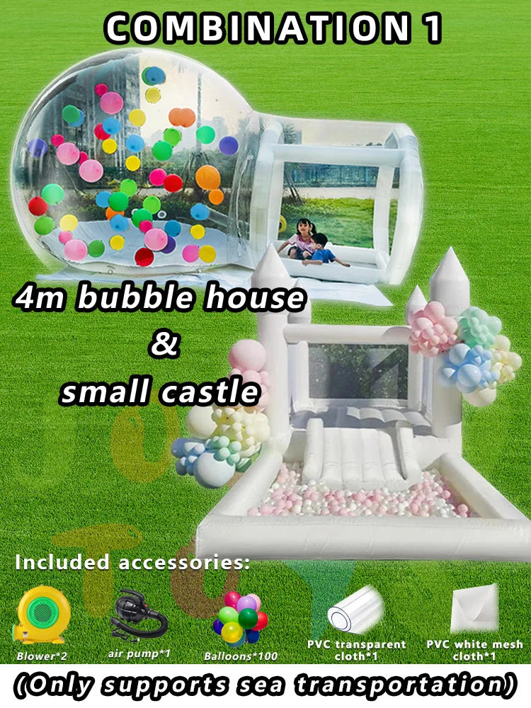 JOLLY TOYS Inflable Balloon inflatable bubble house with trampoline and transparent dome PVC material  with blower FREE SHIPPING