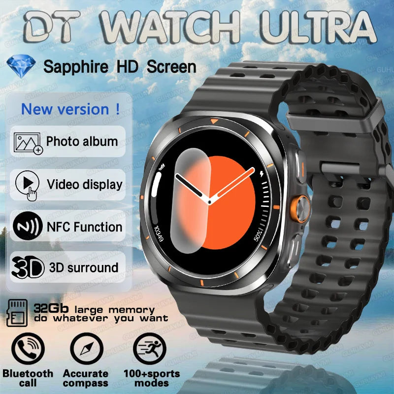 New Galaxi Watch 7 Ultra Smart Watch Men 32GB Memory Video GPS NFC 47mm AMOLED Fitness Tracker Health Smartwatch For Samsung
