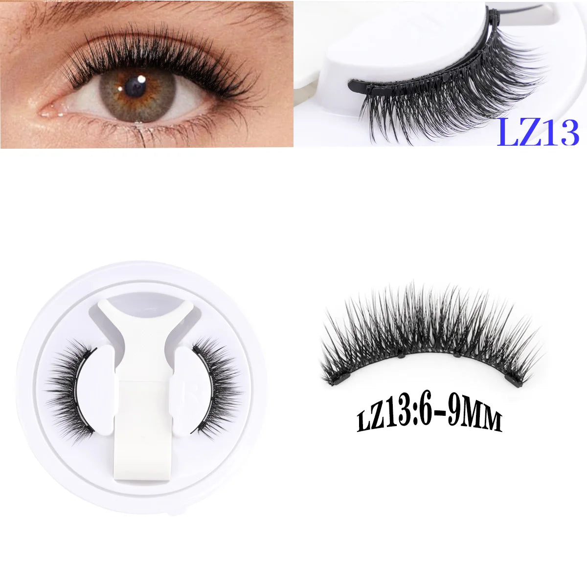 YSDO 1Pair Magnetic Lashes Kit No Glue Needed Fluffy Reusable Professional 3D Magnetic False Eyelashes Extension Make Up