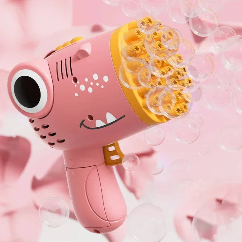 40 hole Dinosaur Bubble Gun Children's Bubble Gun Handheld Fully Automatic Bubble Machine without battery and bubble water FREE SHIPPING