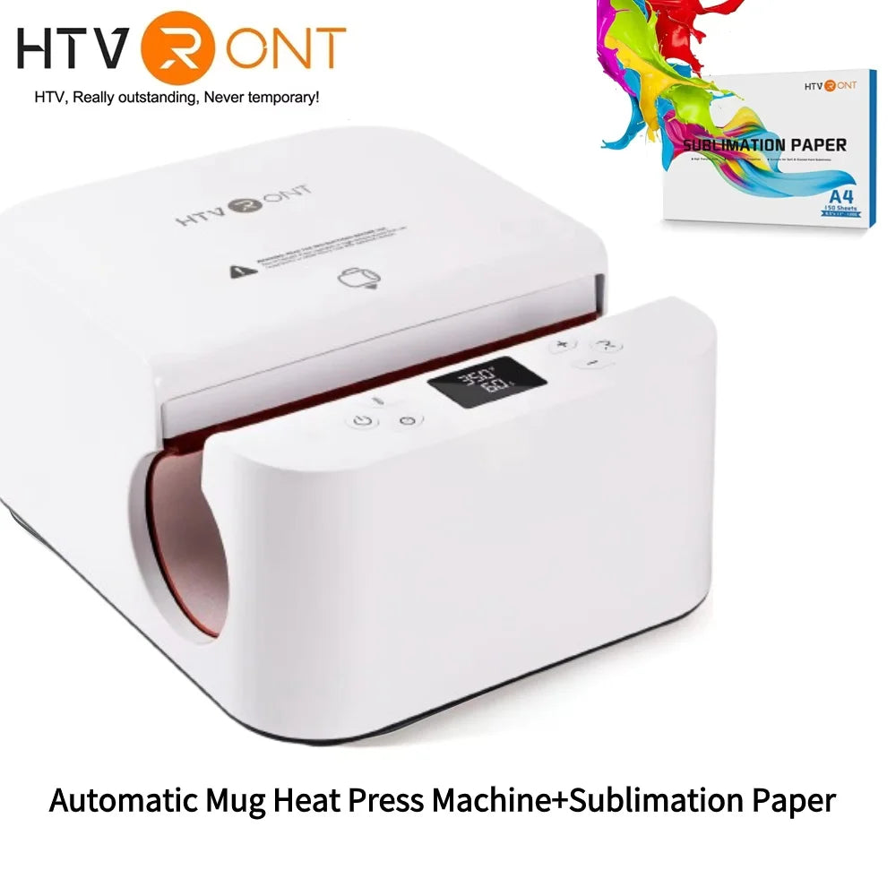 HTVRONT Automatic Mug Heat Press Machine DIY Sublimation Auto Pressure Tumbler Heat Press+11-20 OZ Sublimation Tumblers Cups