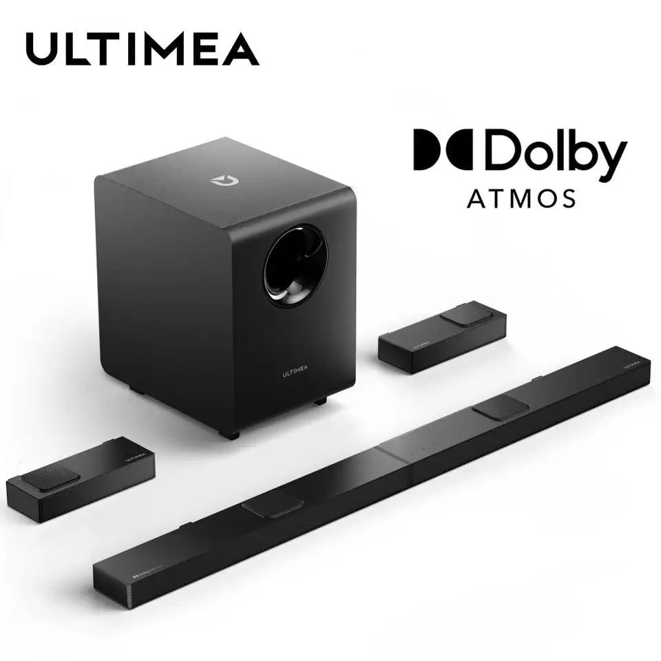 ULTIMEA 5.1.2 Dolby Atmos Soundbar, 360° ASL-Aural Spatial & Localization Technology, 4K HDR Pass-through Bluetooth Home Theater