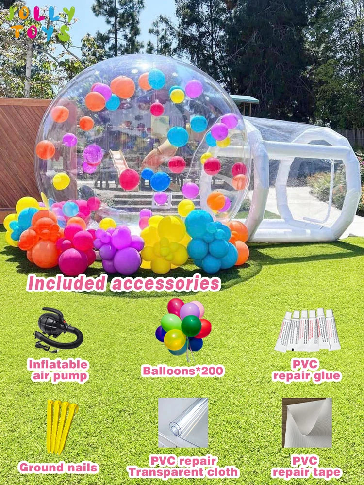 JOLLY TOYS Inflable Balloon inflatable bubble house with trampoline and transparent dome PVC material  with blower FREE SHIPPING