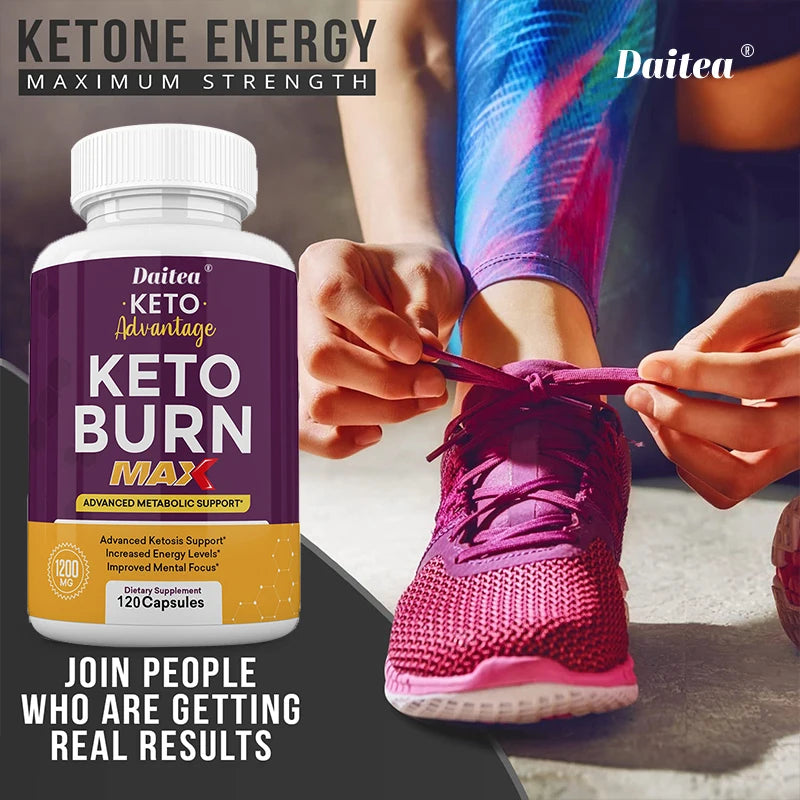 Fat Burn Keto Capsules - Metabolism, Healthy Weight Management, Energy, Muscle Mass Ketosis Support for Men Women 120 Capsules FREE Shipping