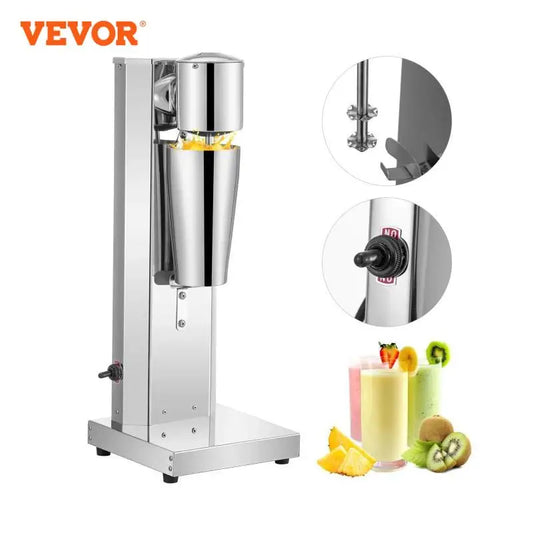 Commercial Milkshake Machine 800ml Stainless Steel Electric Single Head Milk Bubble Tea Stirring Machine Smoothie Blender VEVOR Free Shipping