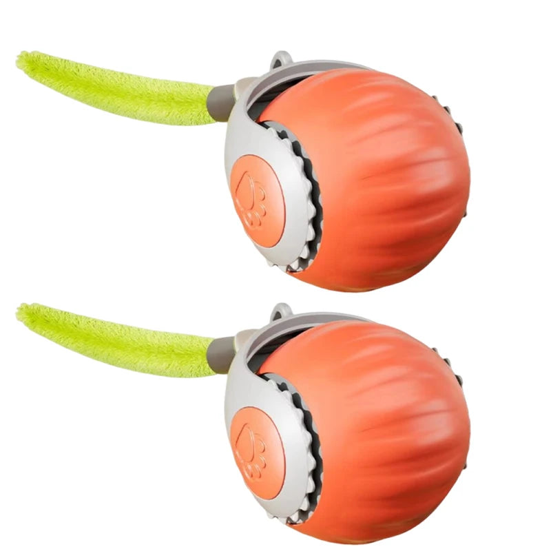 New Cat Interactive Ball Toy Automatic Rolling Ball with Tail Rechargeable Smart Pet Interactive Toy Intelligent Mouse for Cat