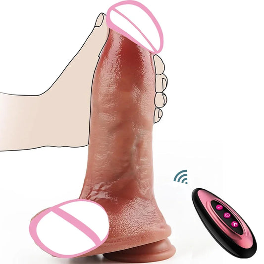 Remote Control Telescopic Heating Dildo Vibrator Big Penis Female G-spot Massager Big Dick Vaginal Stimulator Sex Toys for Women FREE Shipping