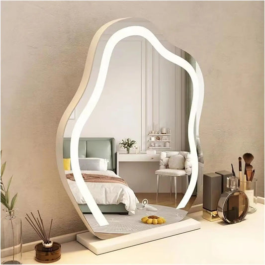 Tabletop Cosmetic Makeup Mirror with Led Lights Lighted Vanity Touchable Dimmable Multi-color Cloud Mirrors With stand FREE SHIPPING