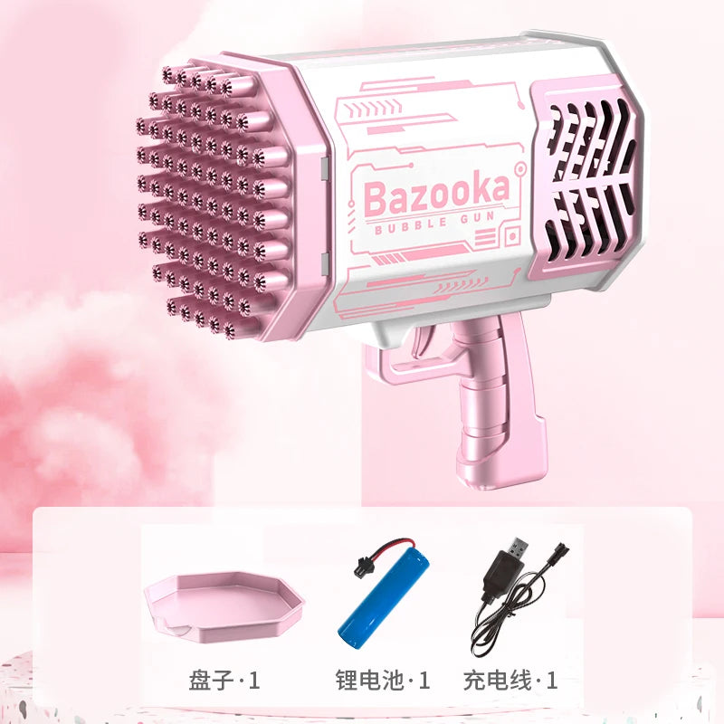 Bazooka Bubble Gun Kids Toys Rocket 69 Holes Soap Bubbles Machine Gun Shape Automatic Blower With Light Pomperos Outdoor Toy Gifts Party FREE Shipping
