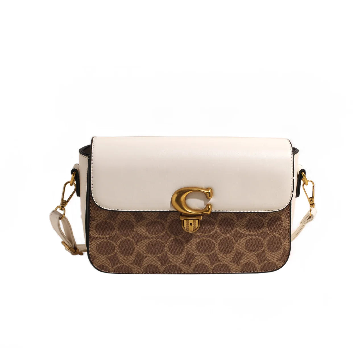 COACH Old Flower Classic Small Square Bag with Chic Color Matching Shoulder Messenger Bag for Fashion Enthusiasts FREE Shipping