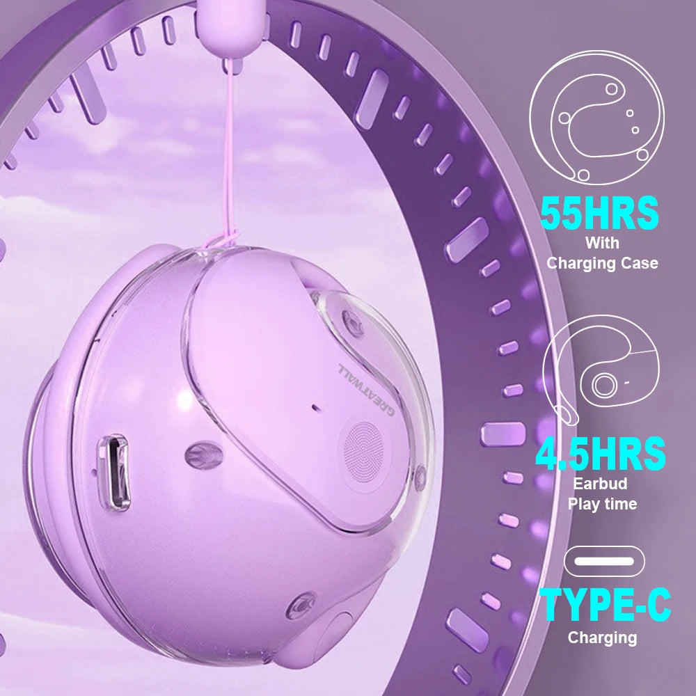 GreatWall AI Real-Time Translation Wireless Bluetooth Earphones Supporting Over 100 Voice Languages Translation Headphones FREE Shiping