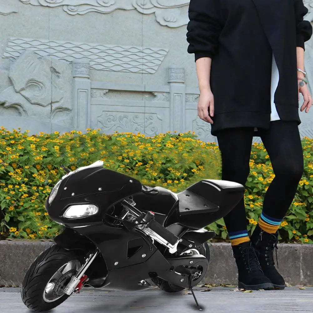 High Brightness Dual Headlights Mini Motorcycle 2-Stroke 49cc Over 12 Years Old Kids Pocket Gas Motorbike Motorcycle Toy