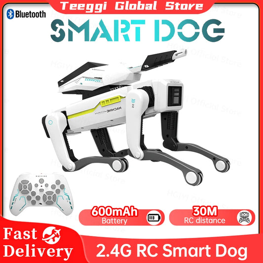 Teeggi Electric RC Intelligent Robot Dog Multifunction RC Mechanical Dog with turret Educational Toy Bionic Smart Robot Toy Gift Perro electronico FREE Shipping