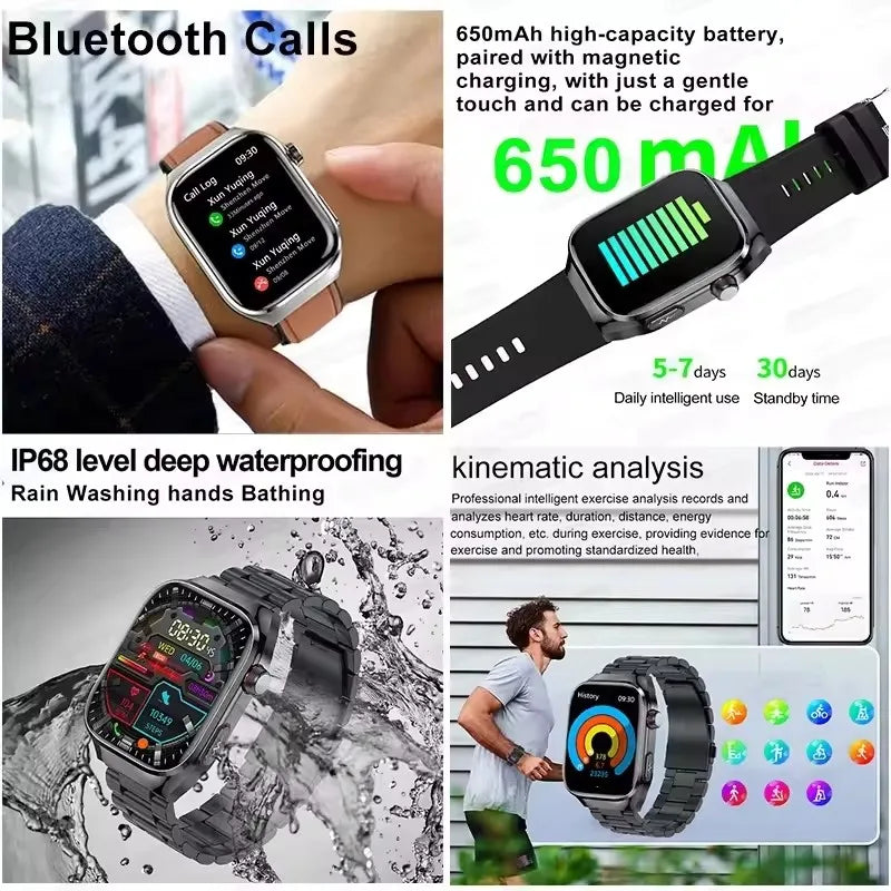 Micro Physical Examination Smart Watch For Men Uric Acid Body Fat Five Organ Health Watches Bluetooth Call SmartBracelet FREE Shipping