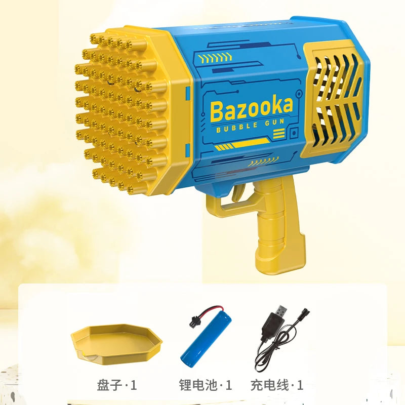 Bazooka Bubble Gun Kids Toys Rocket 69 Holes Soap Bubbles Machine Gun Shape Automatic Blower With Light Pomperos Outdoor Toy Gifts Party FREE Shipping