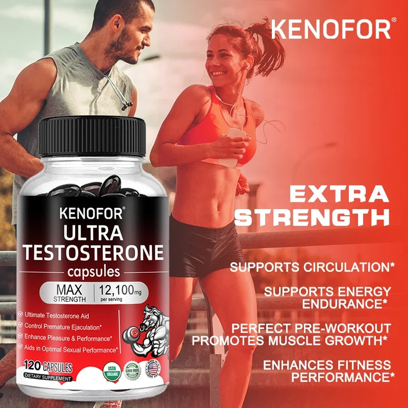 MEGA MEN ULTRA TESTOSTERONE Men's Fitness Enhancer - Supports Improved Efficiency, Speed, Strength, Fatigue Relief, Increased Muscle Mass, 120 Capsules FREE SHIPPING