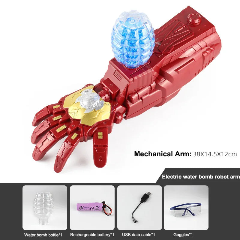 Electric Mechanioal Combat Arm 7-8mm Ball Bullets Water Gel Gun Splatter Wearable Toy Guns Cosplay Weapon for Boys Gifts