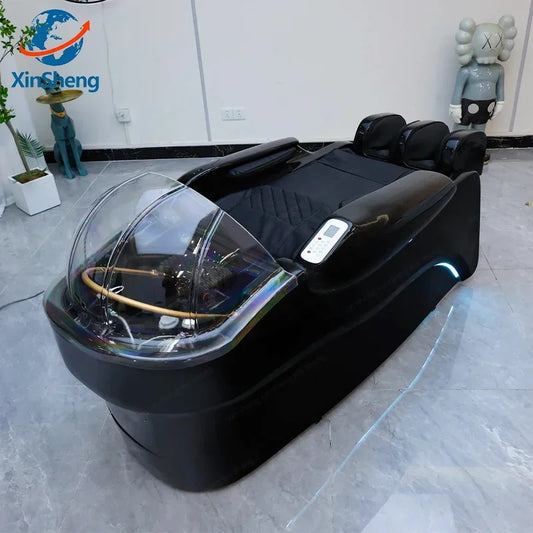 2025 Modern Design Japanese Head Shampoo Chair and Massage Bed with Wash Basin and Ceramic Sink for Barber Salon FREE Shipping