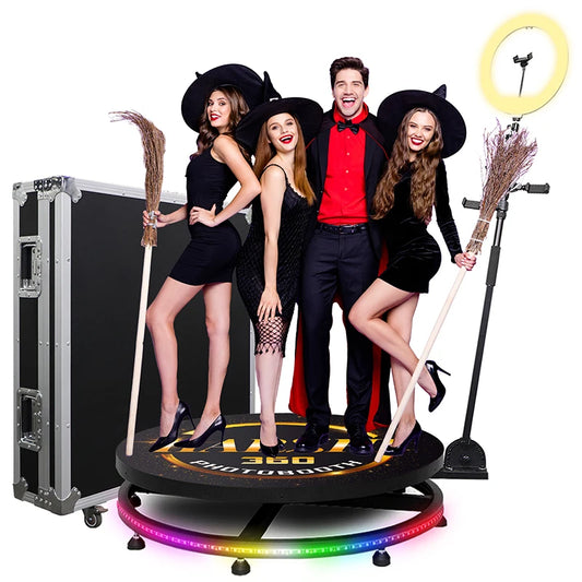 360 Photo Booth Machine for Parties with Extra Battery,Logo Customization,Software APP Remote Automatic 360 Spin Camera Booth FREE Shipping