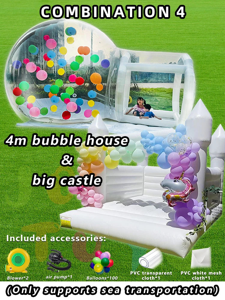 JOLLY TOYS Inflable Balloon inflatable bubble house with trampoline and transparent dome PVC material  with blower FREE SHIPPING
