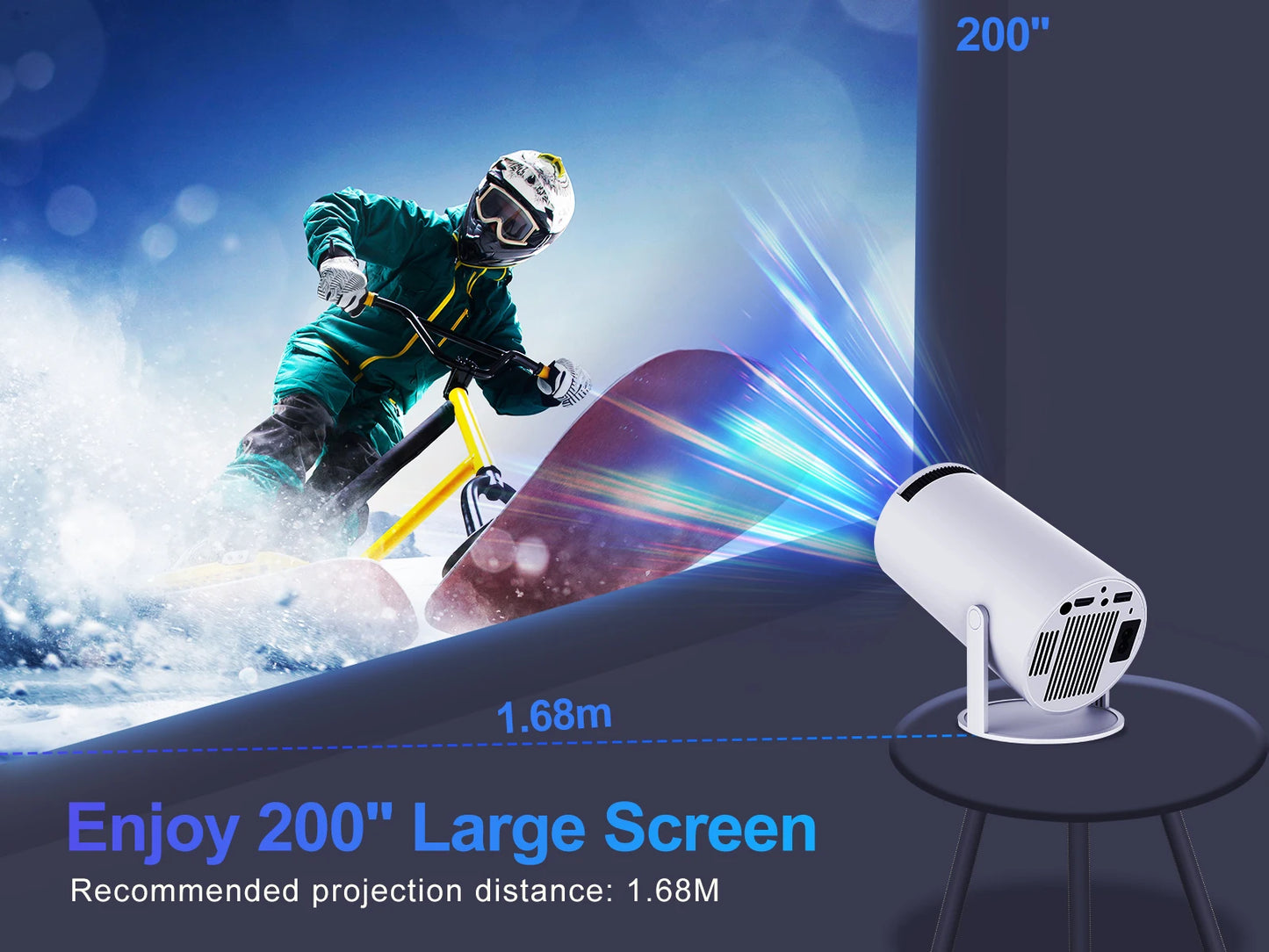 Magcubic HY300 Pro Projector 200ANSI Native 720P Wireless Screen Mirroring System Dual Band WiFi Hi-chip A3100 for Home Theater FREE SHIPPING