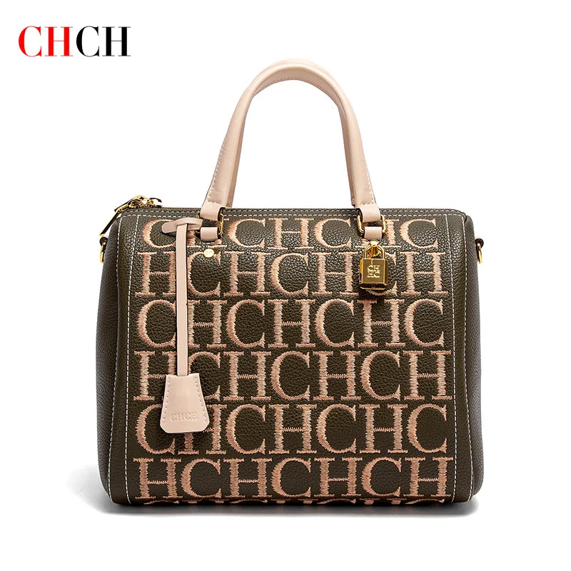 CHCH Women's Shoulder Bag New Embroidered Letter Design Handbag Women's Tote Bag