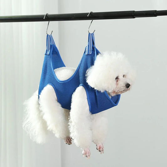 Auxiliary Holder Pet Hammock Repairing Nail Cat Dog Grooming Hammock Restraint Bag with 2 Hooks Cat Grooming Cleaning Holder