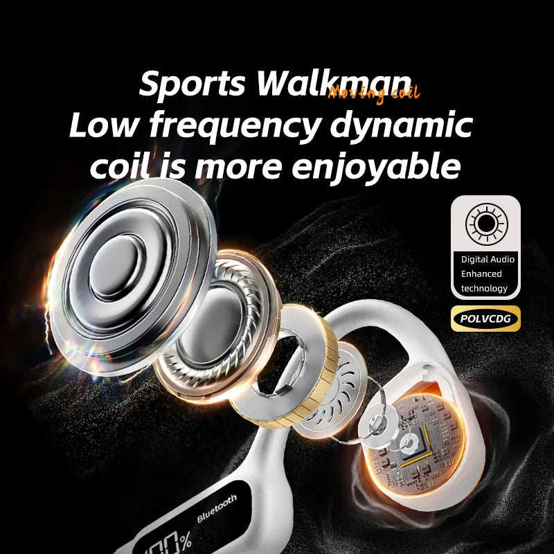 POLVCDG X10 bone conduction Bluetooth earphones with digital display swimming IXP8 waterproof built-in 32G MP3 earphones