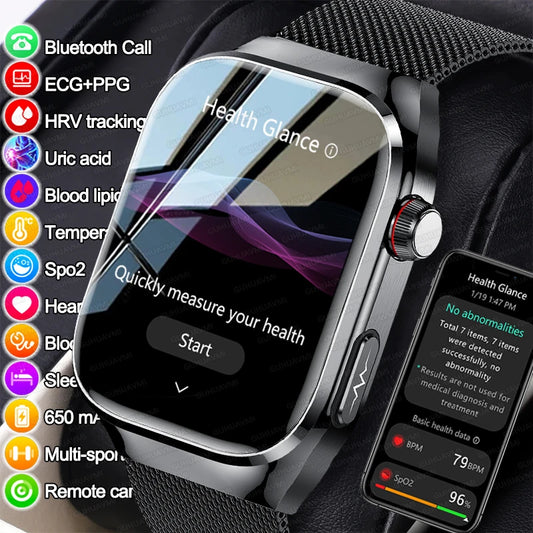 Micro Physical Examination Smart Watch For Men Uric Acid Body Fat Five Organ Health Watches Bluetooth Call SmartBracelet FREE Shipping