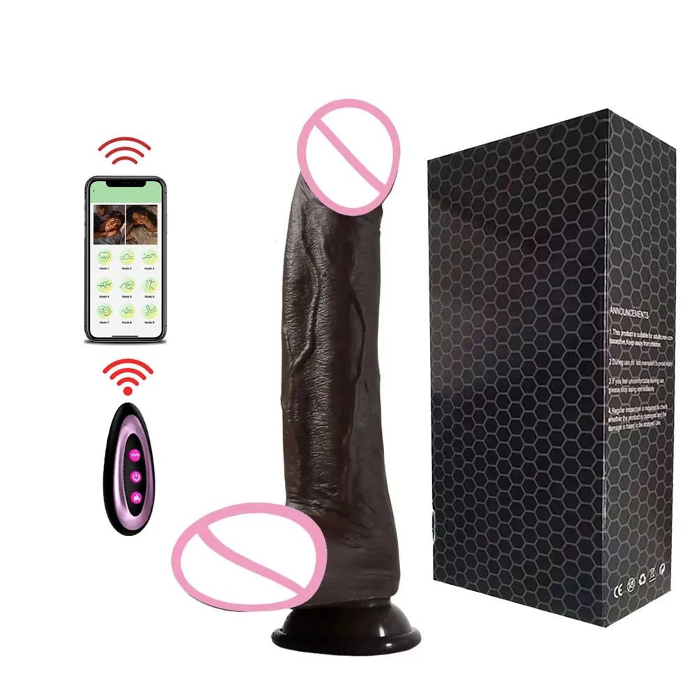 Realistic Dildo Vibrator Telescopic Female APP Remotely Controlled Heating Big Penis Massager Masturbator Adult Sex Toys Women, Pene Vibrador Guevo de plastico FREE Shipping