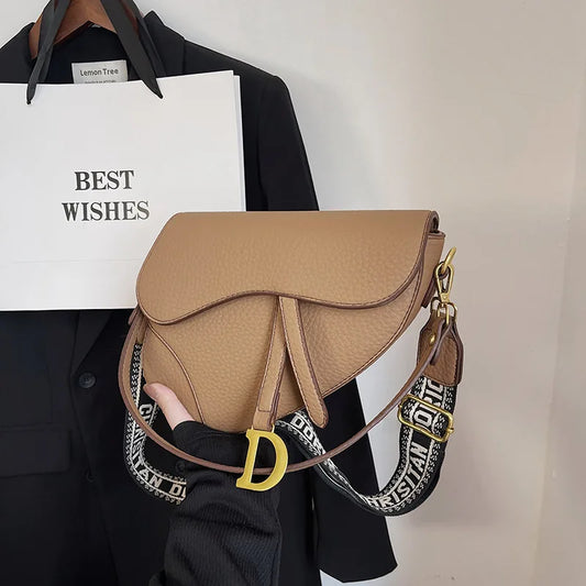 Luxury saddle bag, new niche design, casual shoulder crossbody bag bags