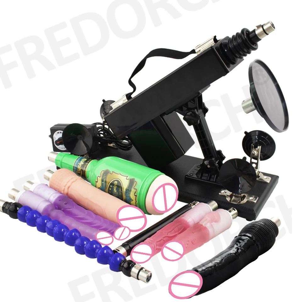 FREDORCH Sex Machine for Woman Adjustable Masturbating Pumping with 3XLR Accessories Sex Gun Love Machine for Men Adult Toys FREE Shipping