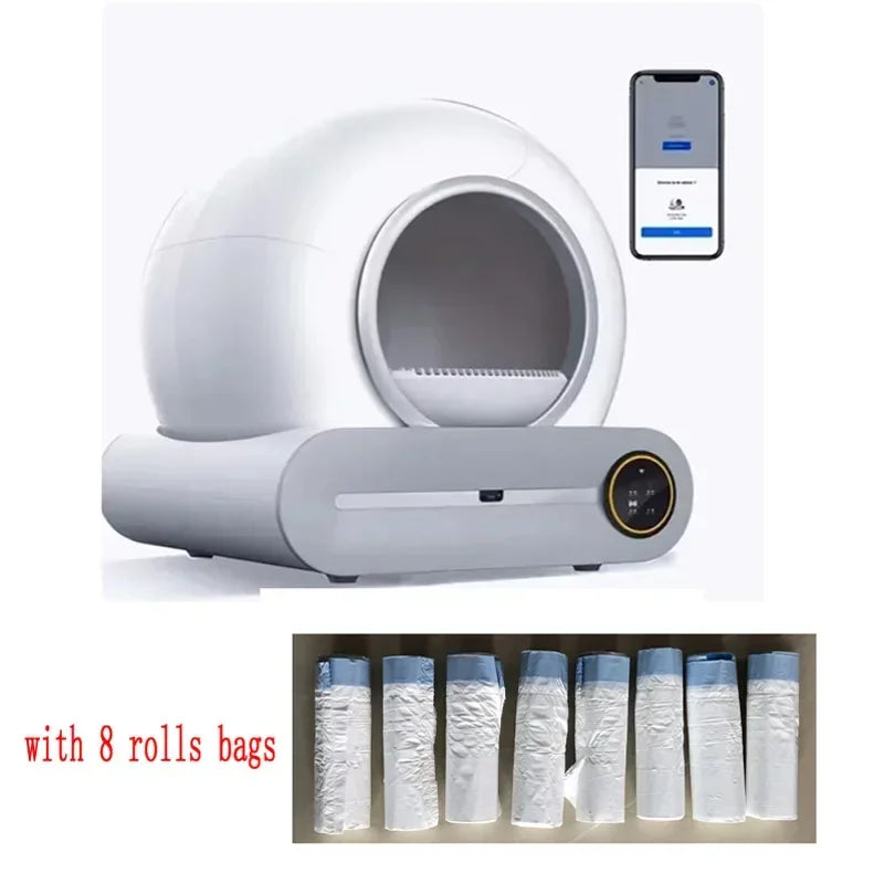 Tonepie Automatic Smart Cat Litter Box Self Cleaning App Control Large Cat Toilet 65L Watermen For Cat English Version Cats