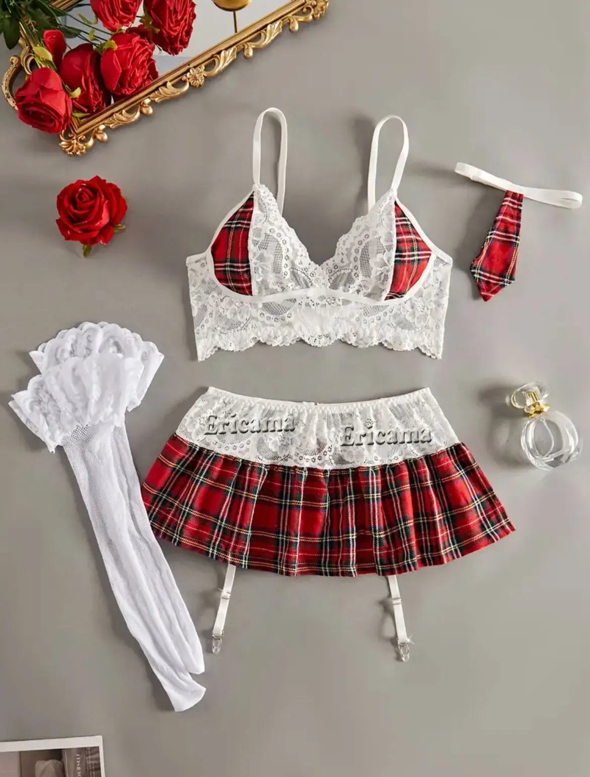 Hot Cosplay Sexy Uniform Open Bra Fantasy Miniskirt Nightwear Garter Bra Sets Sexy Costumes Clothes Women's Outfit Lingеrie Set Free Shipping