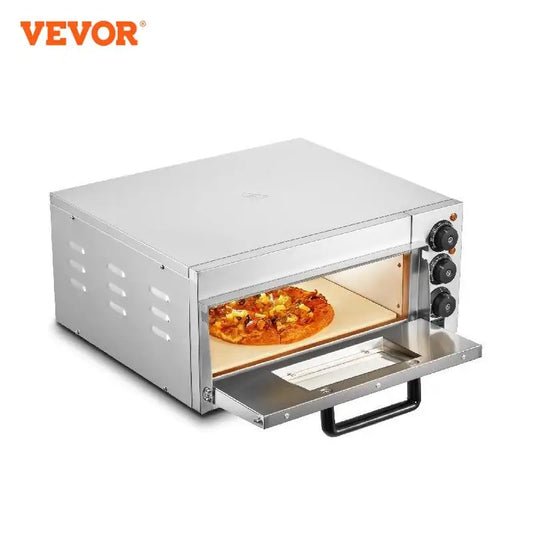 VEVOR Commercial Pizza Oven Countertop Single Deck Layer Stainless Steel Electric Pizza Oven with Stone and Handle Pizza Maker Free Shipping