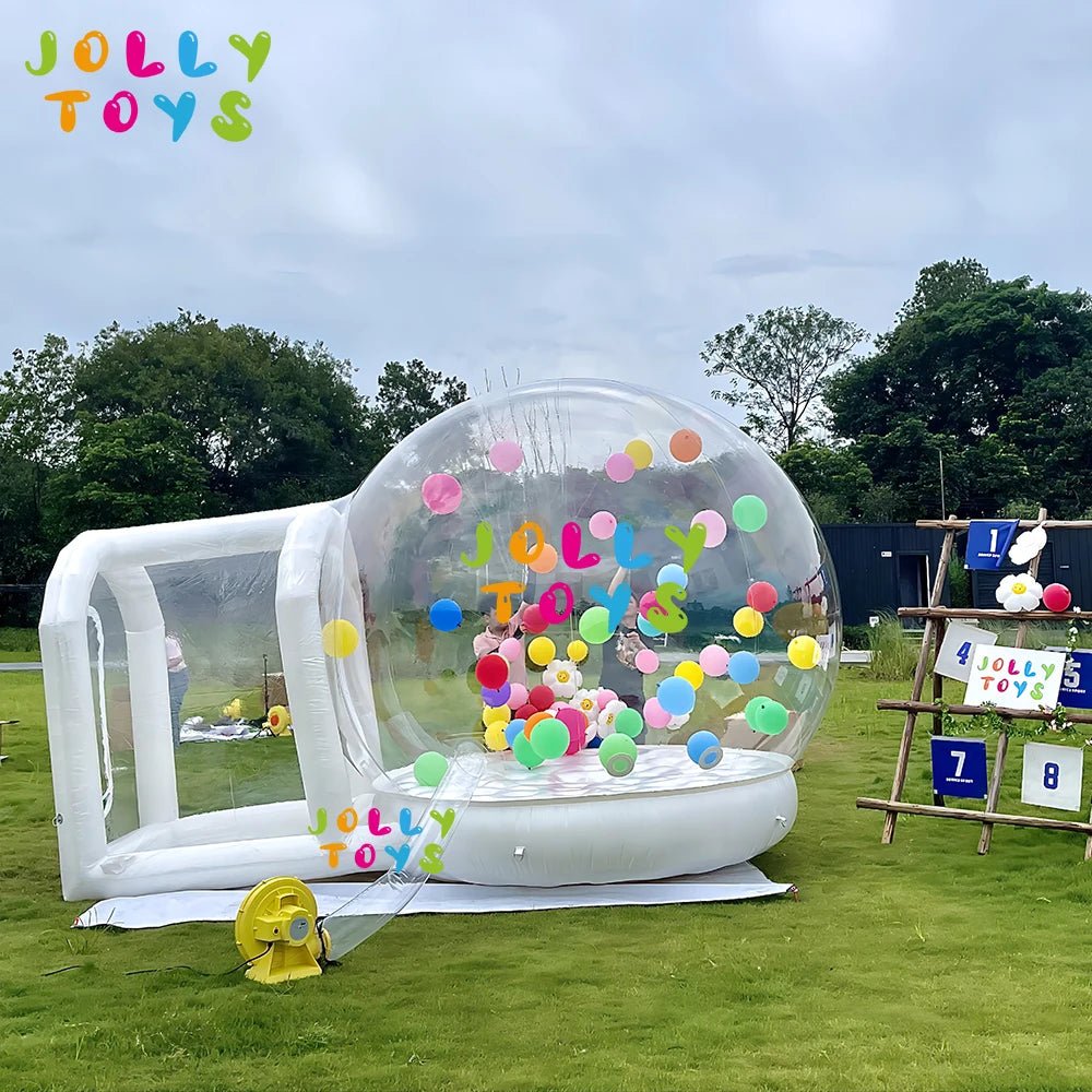 JOLLY TOYS Inflable Balloon inflatable bubble house with trampoline and transparent dome PVC material  with blower FREE SHIPPING