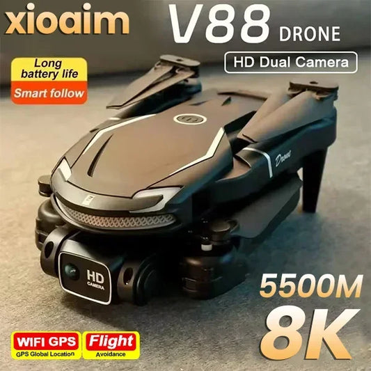 For Xiaomi V88 Drone 8K 5G GPS Professional HD Aerial Photography Remote Control Aircraft HD Dual Camera Quadcopter Toy UAV FREE Shipping