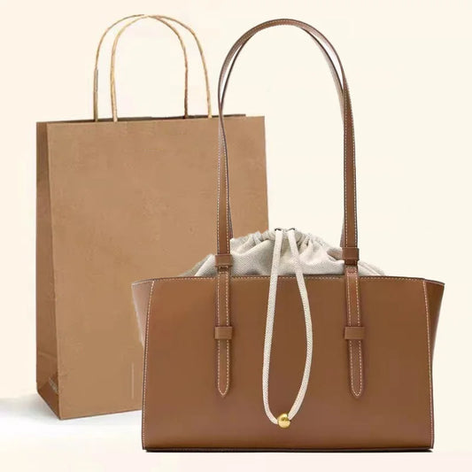 Luxury Fashionable High-quality Shoulder Bag Wild Drawers Bouquet Mouth Handbag Multifunctional Soft Leather Messenger Bag FREE Shipping