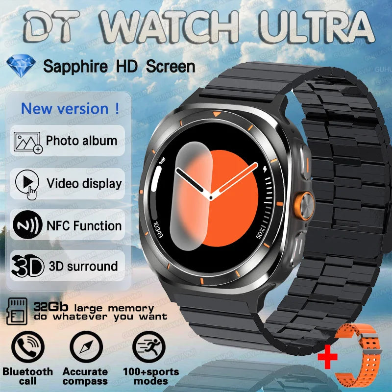New Galaxi Watch 7 Ultra Smart Watch Men 32GB Memory Video GPS NFC 47mm AMOLED Fitness Tracker Health Smartwatch For Samsung