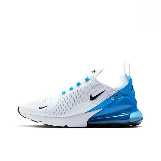 Nike Air Max 270 White Blue Fashion Casual Mesh Breathable Air Cushion Men Women Running Shoes Unisex Outdoor Sports Sneakers FREE Shipping
