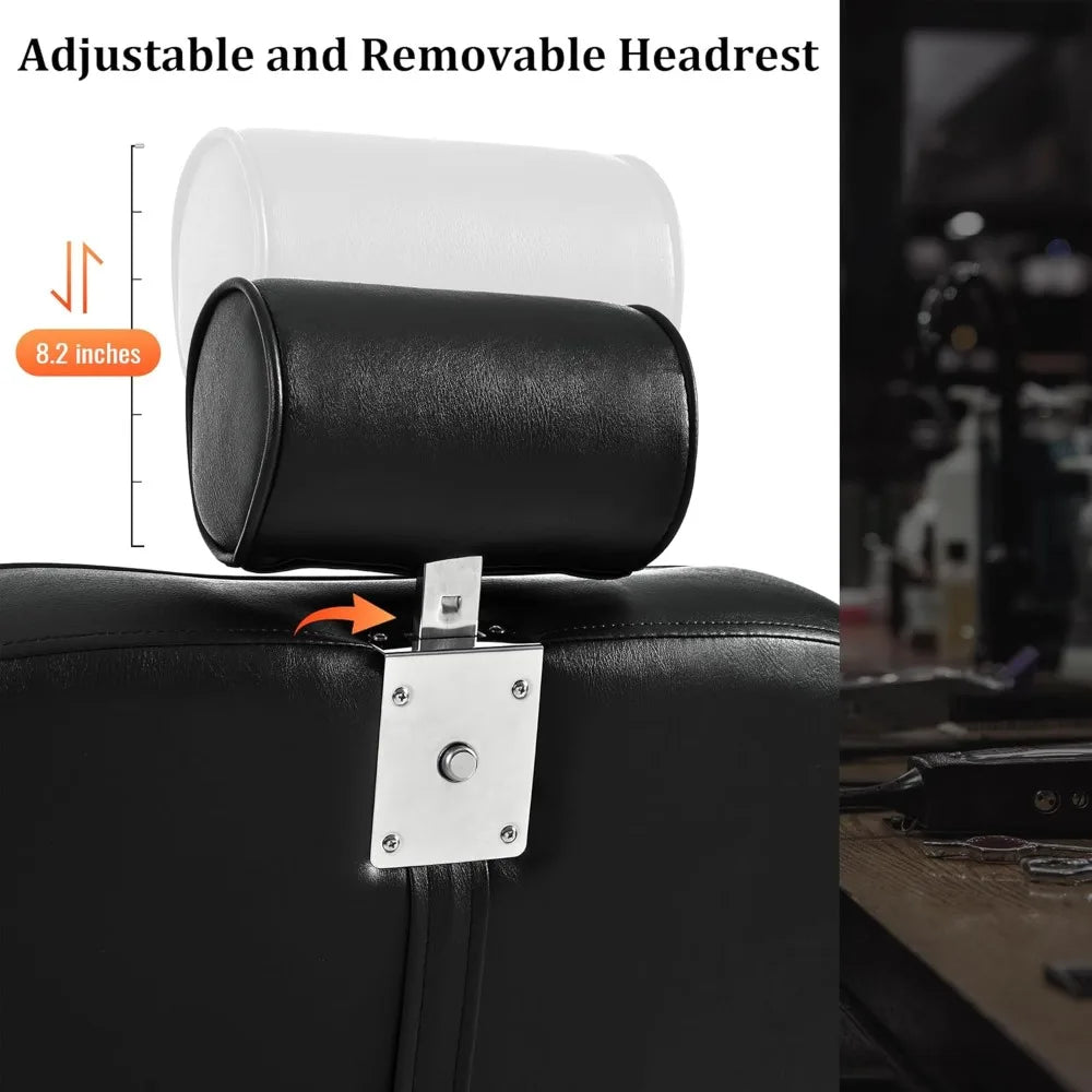 Reclining Barber Chair,Heavy Duty Beauty Shampoo Barbering Chair ReclineHeight Adjustable, Load Capacity FREE Shipping