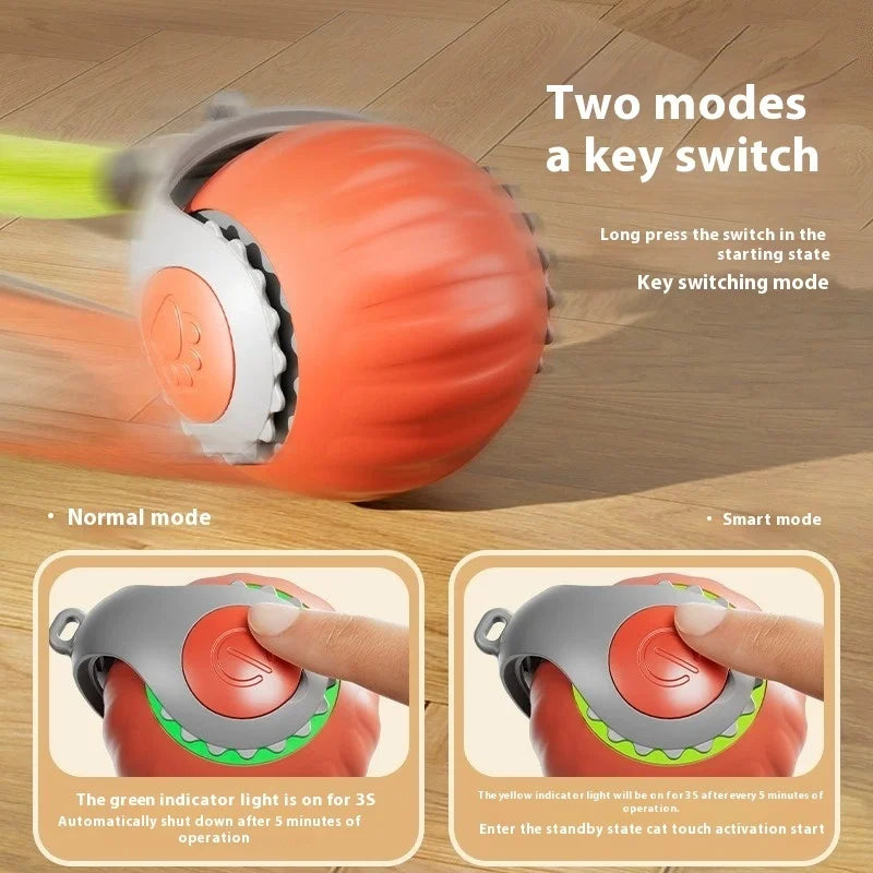 New Cat Interactive Ball Toy Automatic Rolling Ball with Tail Rechargeable Smart Pet Interactive Toy Intelligent Mouse for Cat