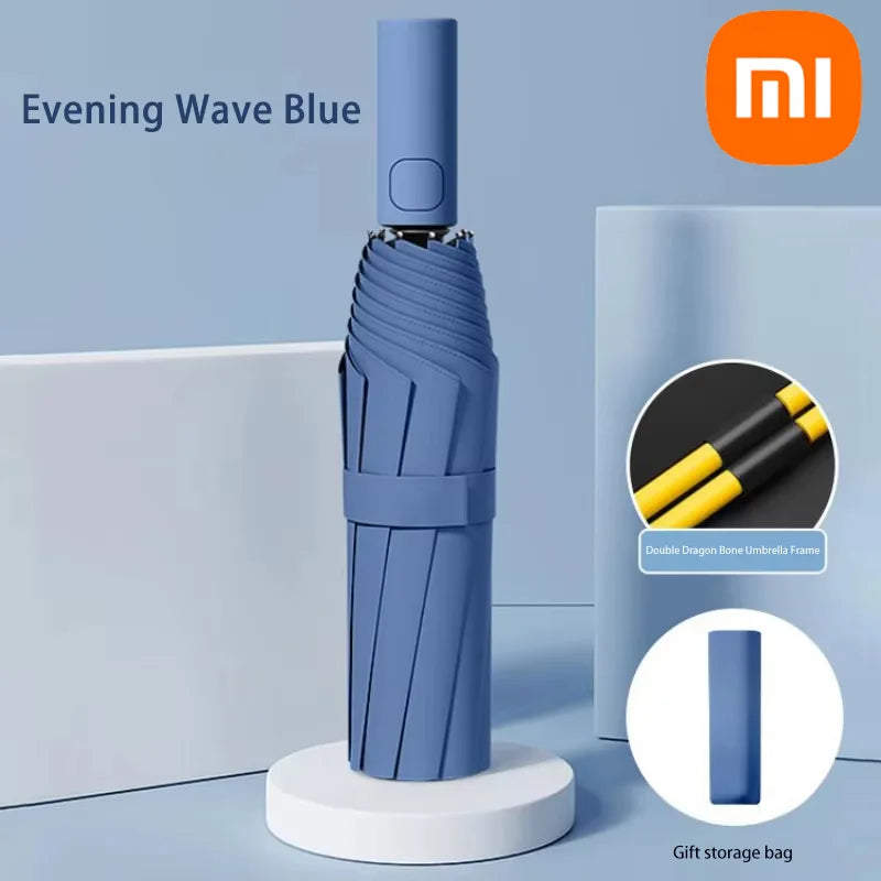 Xiaomi 24 Bone Solid Color Automatic Umbrella Light Collapsible Large Format Outdoor Sunshade UV Protection Automatic Umbrella FREE Shipping