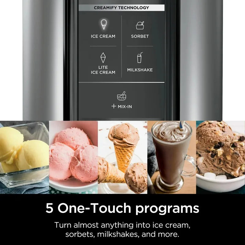 Ninja CREAMi Ice Cream Maker, White, 5 One-Touch Programs, 2 16oz Pints with Storage Lids FREE Shipping