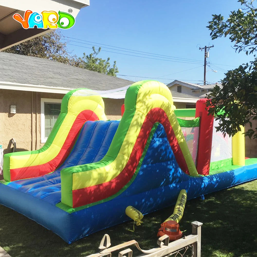 YARD Giant Inflatable Jumping Castle 6.5*3*2.5m Big Bounce House With Large Slide Trampoline Inflatable Bouncer Obstacle Slides