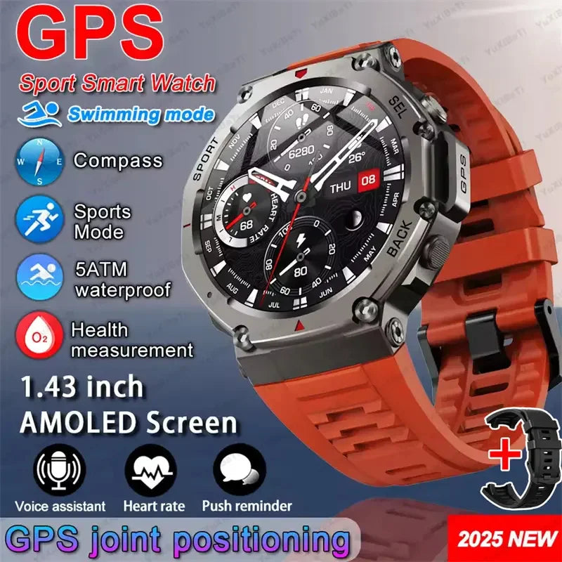 T-Rex 3 GPS Smart Watch 10ATM Waterproof Built-in Dual-band GNSS Compass Military Sport Smartwatch Men 2025 New For Xiaomi Ultra FREE Shipping