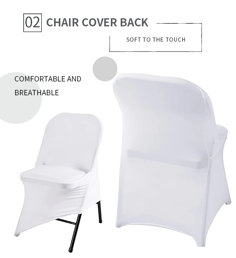 READOR 30/50/100Pcs stretch party banquet chair slipcovers white wedding spandex folding chair cover for events Forro para sillas FREE Shipping