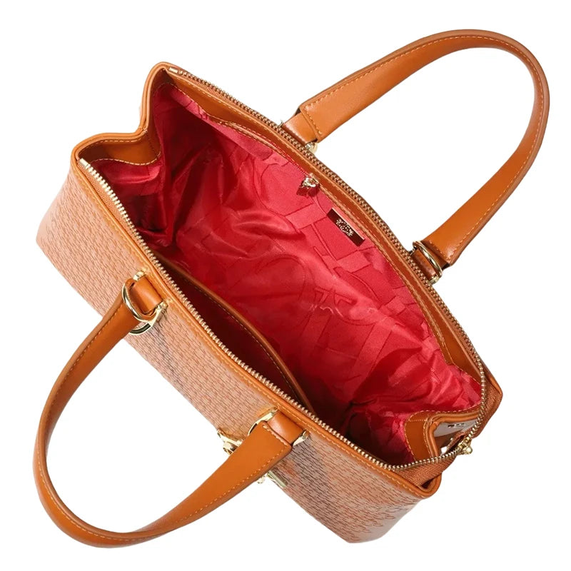 CH Daily Commuter Style High Feeling Ladies Tote Bag Letters Print Design Shoulder Bag Pure Colour Simple Fashion Ladies Crossbo