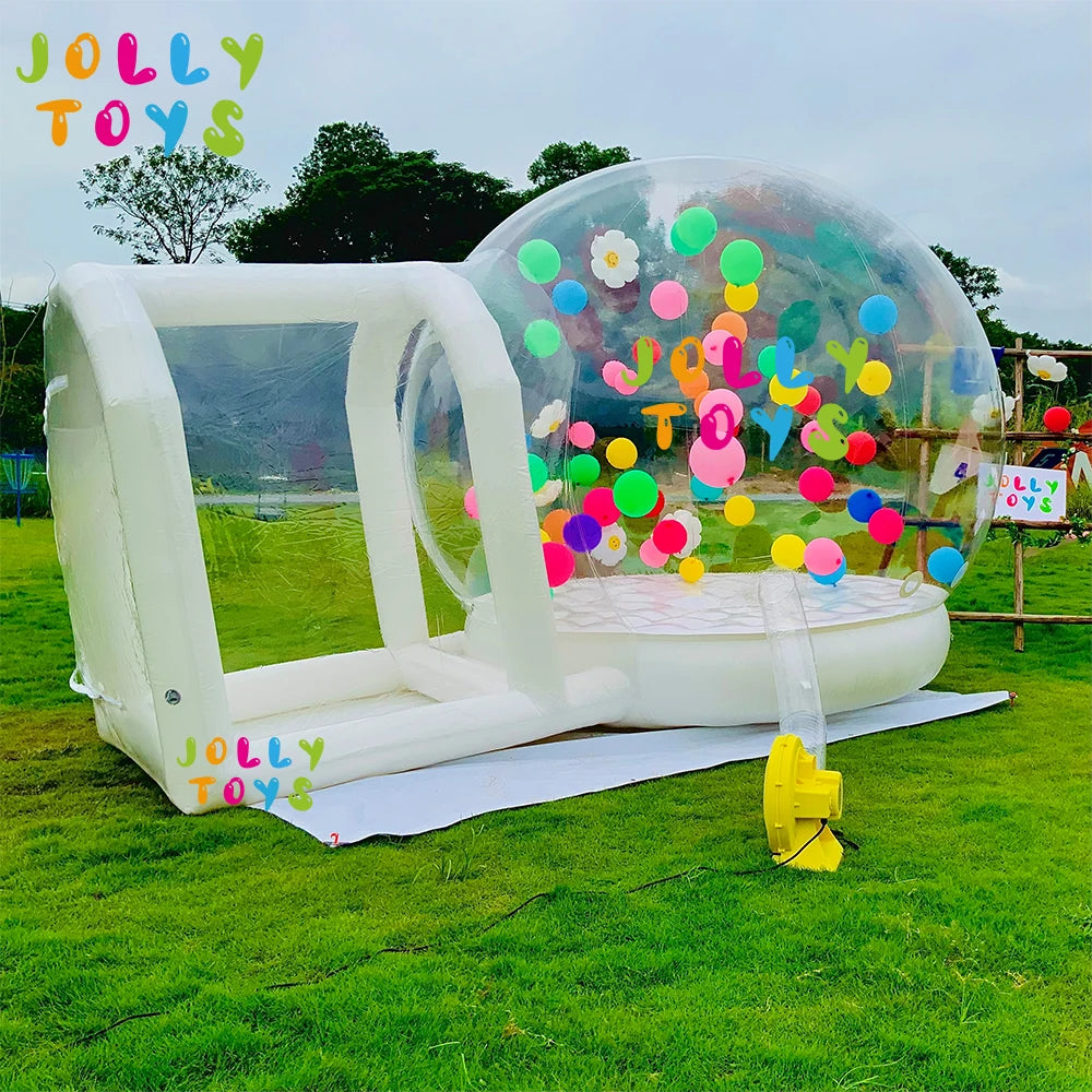 JOLLY TOYS Inflable Balloon inflatable bubble house with trampoline and transparent dome PVC material  with blower FREE SHIPPING